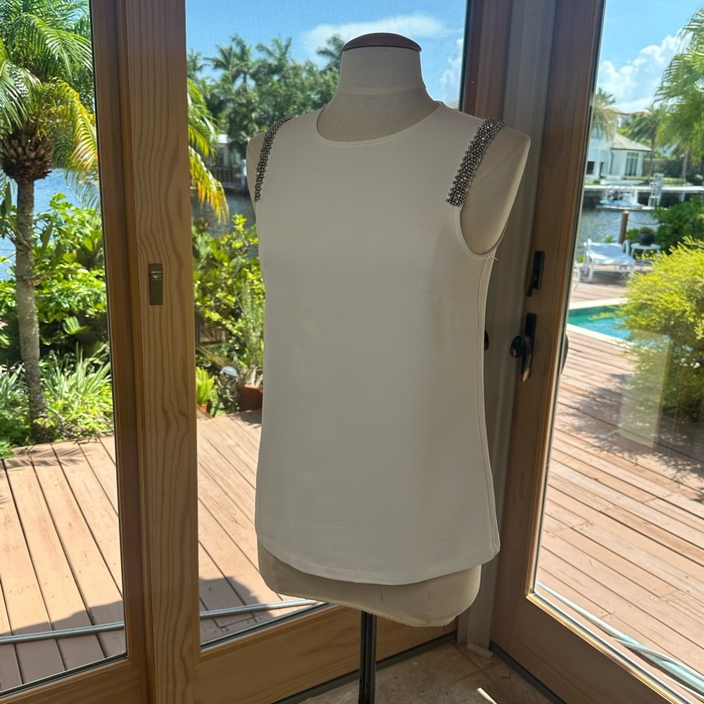 H&M Cream Sleeveless Tank Top